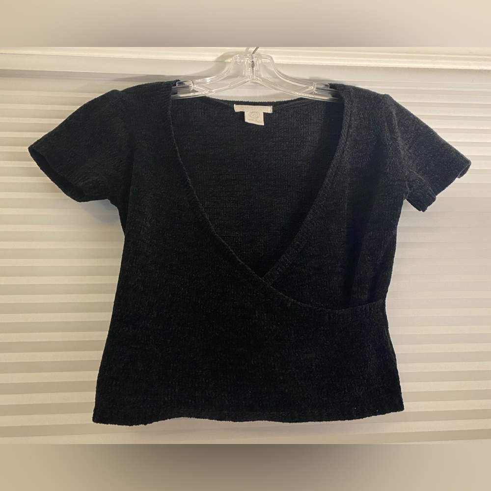 Urban Outfitters Velour wrap crop